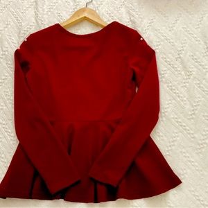 Cute SHEIN Wine color, long sleeve with pearls on front